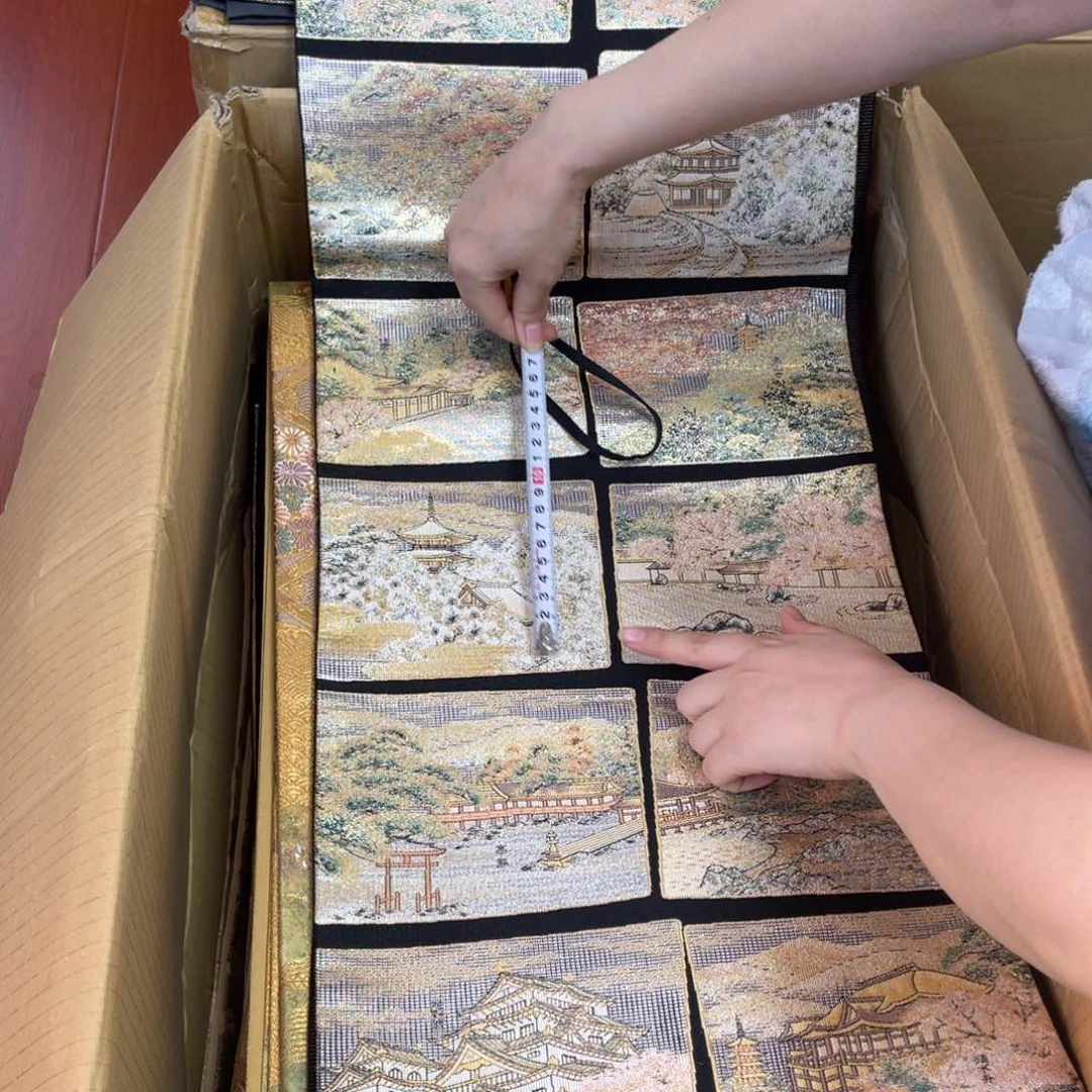 刺绣阿*唐锦西阵织正绢面料 全通