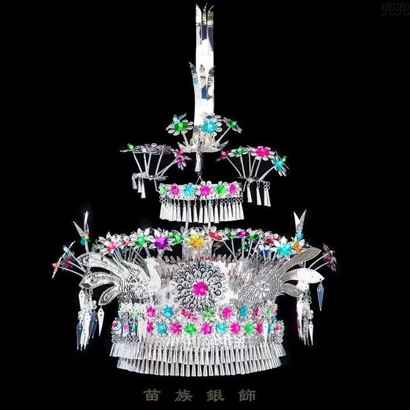 不变色不流苏新款少数民族头饰苗族银饰帽子苗族头饰苗族氧化帽子