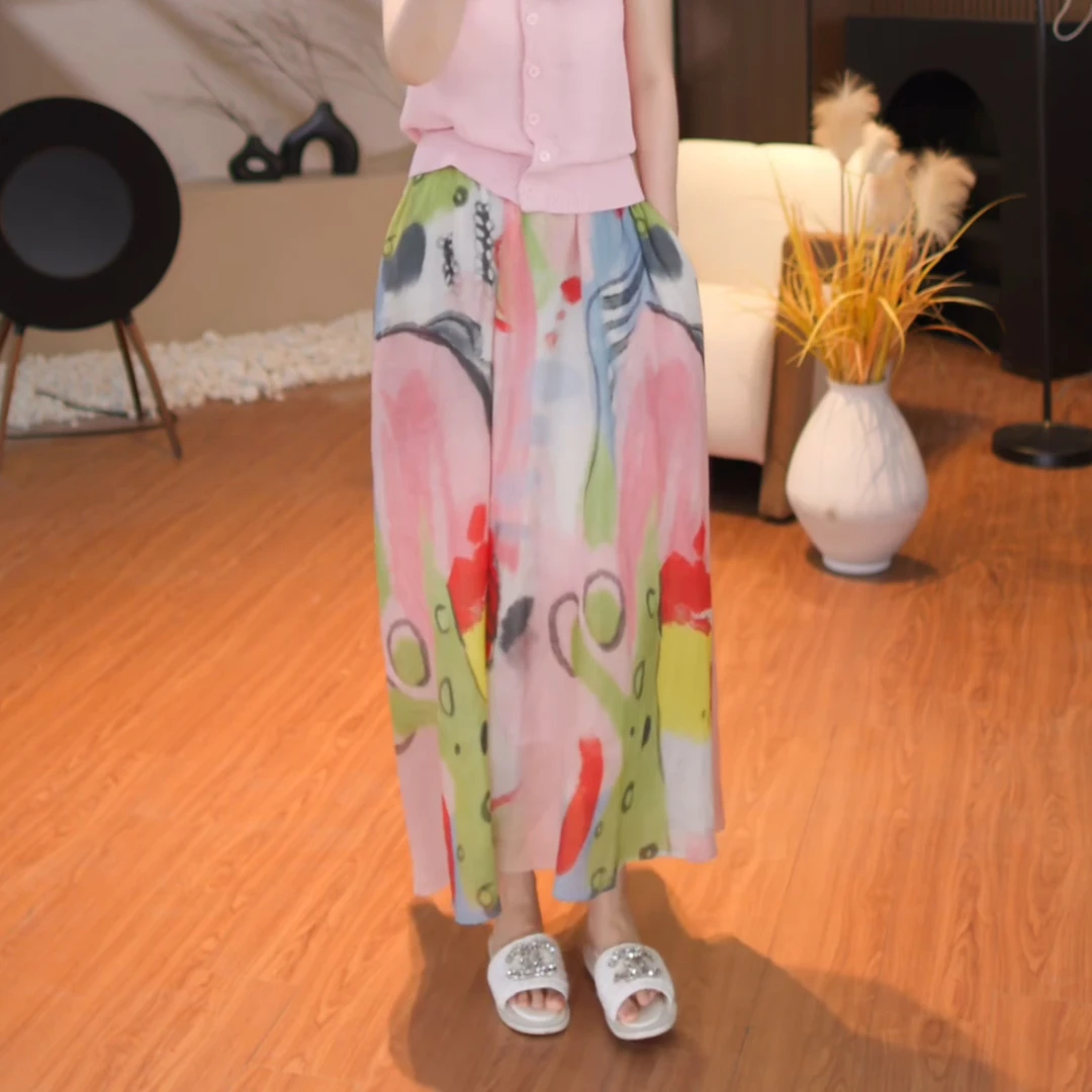 春季新款2025新款设计感撞色洋气大摆半身裙LK2502198