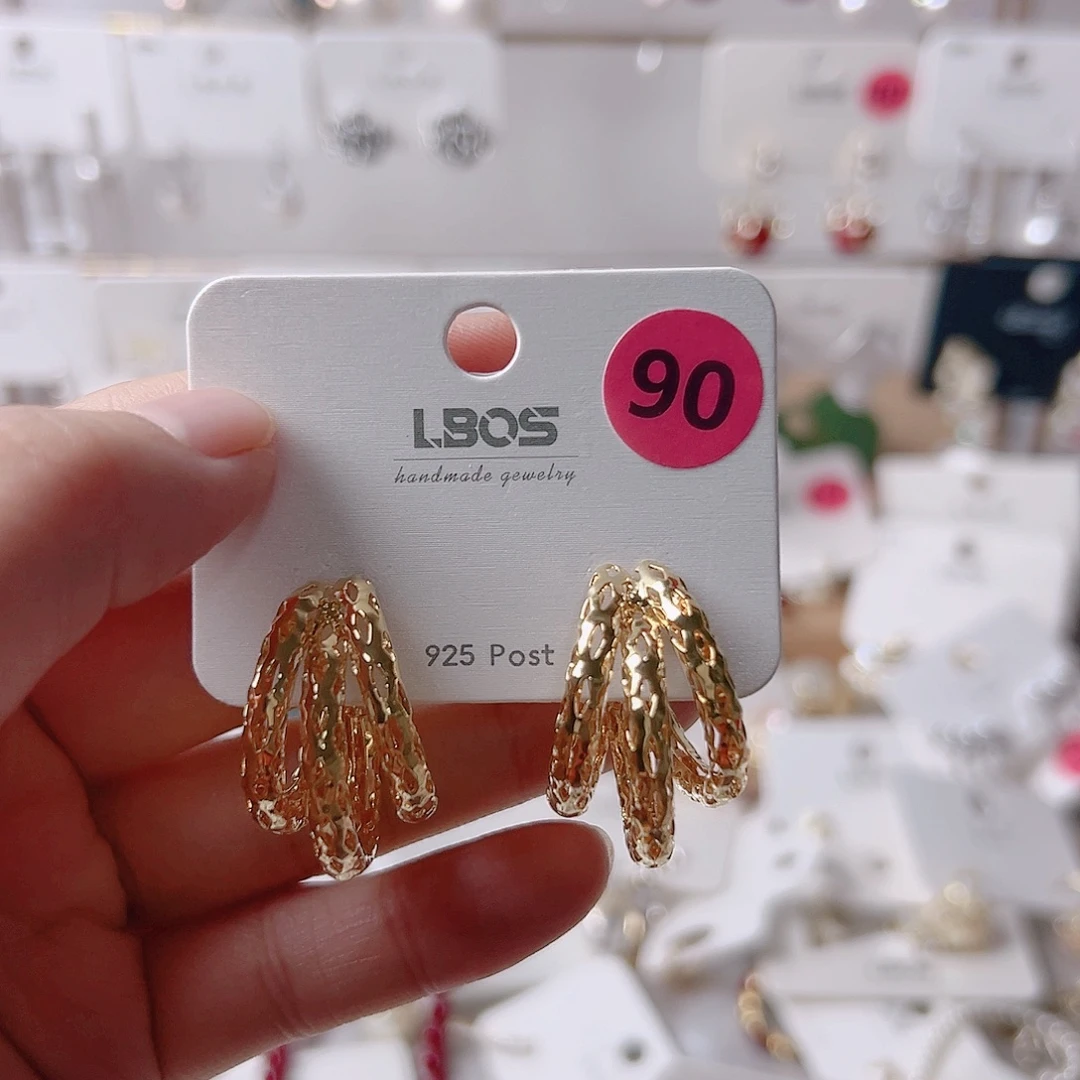 锆石纯铜合金耳环