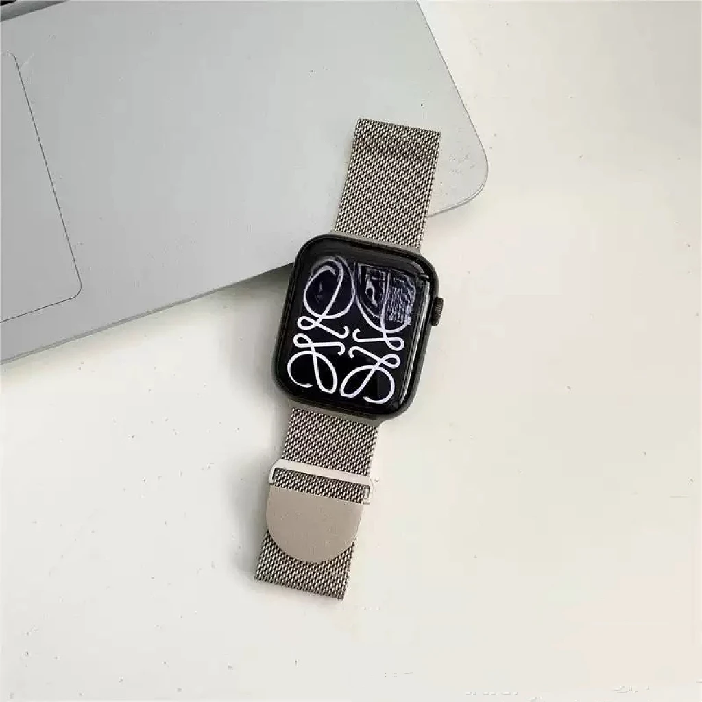 米兰尼斯透气表带金属苹果通用手表手表带钢带表链钢表带手表链