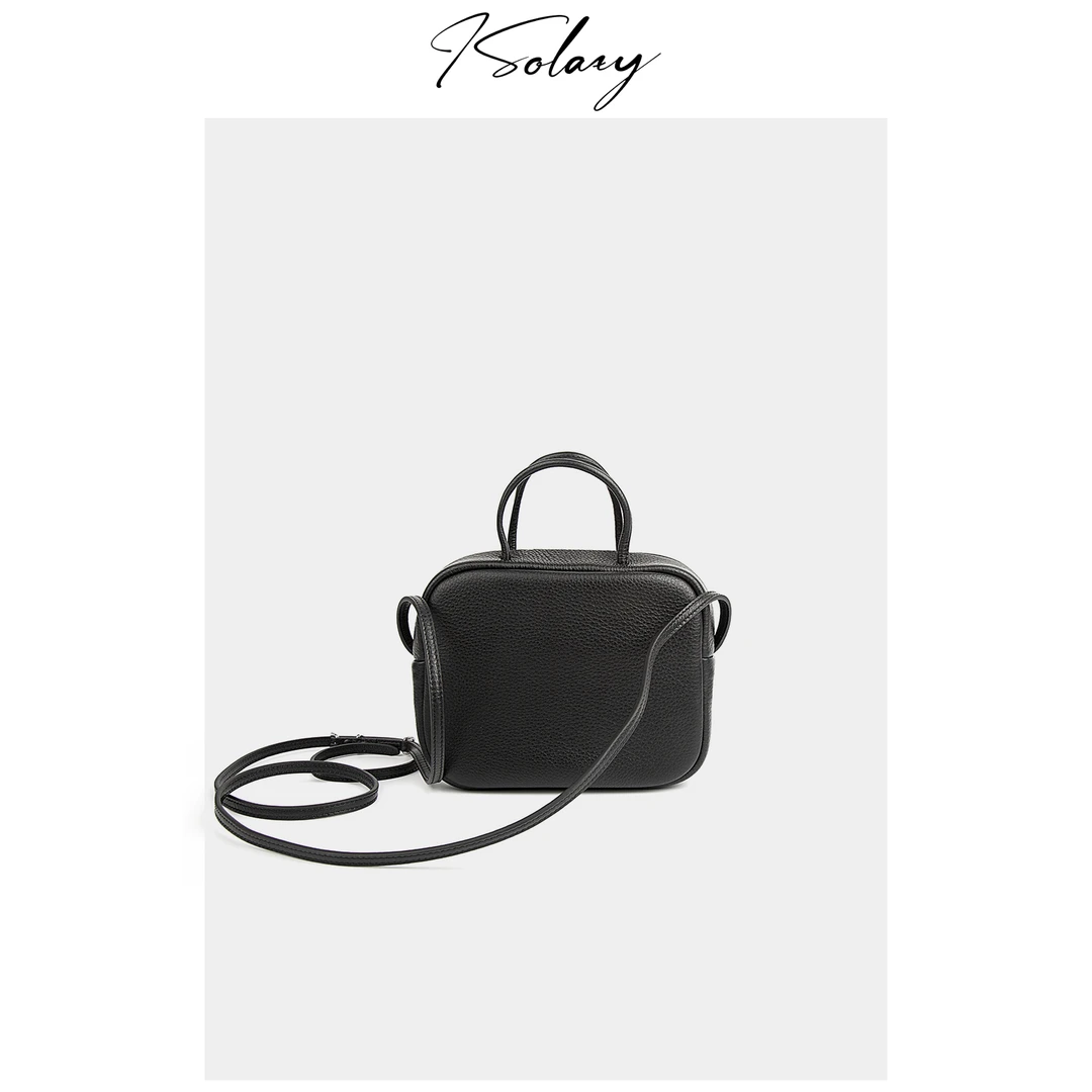 isolazy/"AT家小方包 “进口自然甩原厂小牛皮手提斜跨小方包