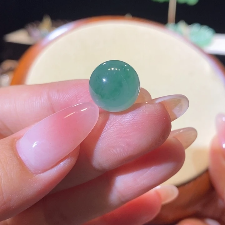 翡翠未镶嵌吊坠(不含链)翡翠半蓝绿珠卡13.9m