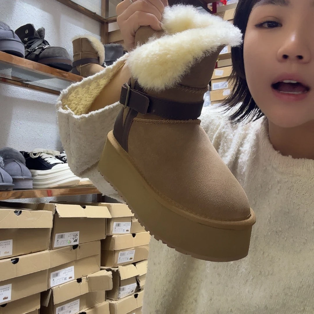 36码栗色雪地靴大棉