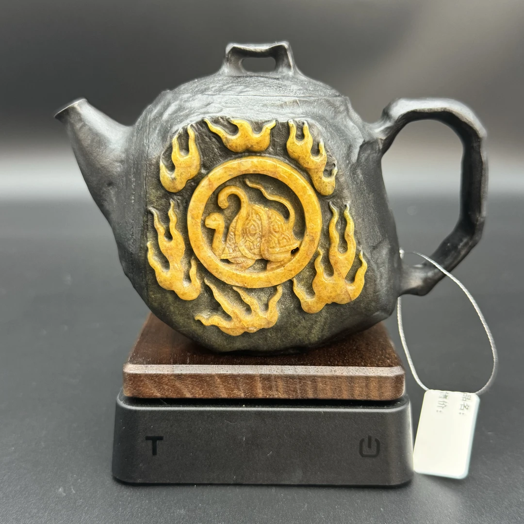 【玄武】•研壶社•冰碛岩石壶纯手工