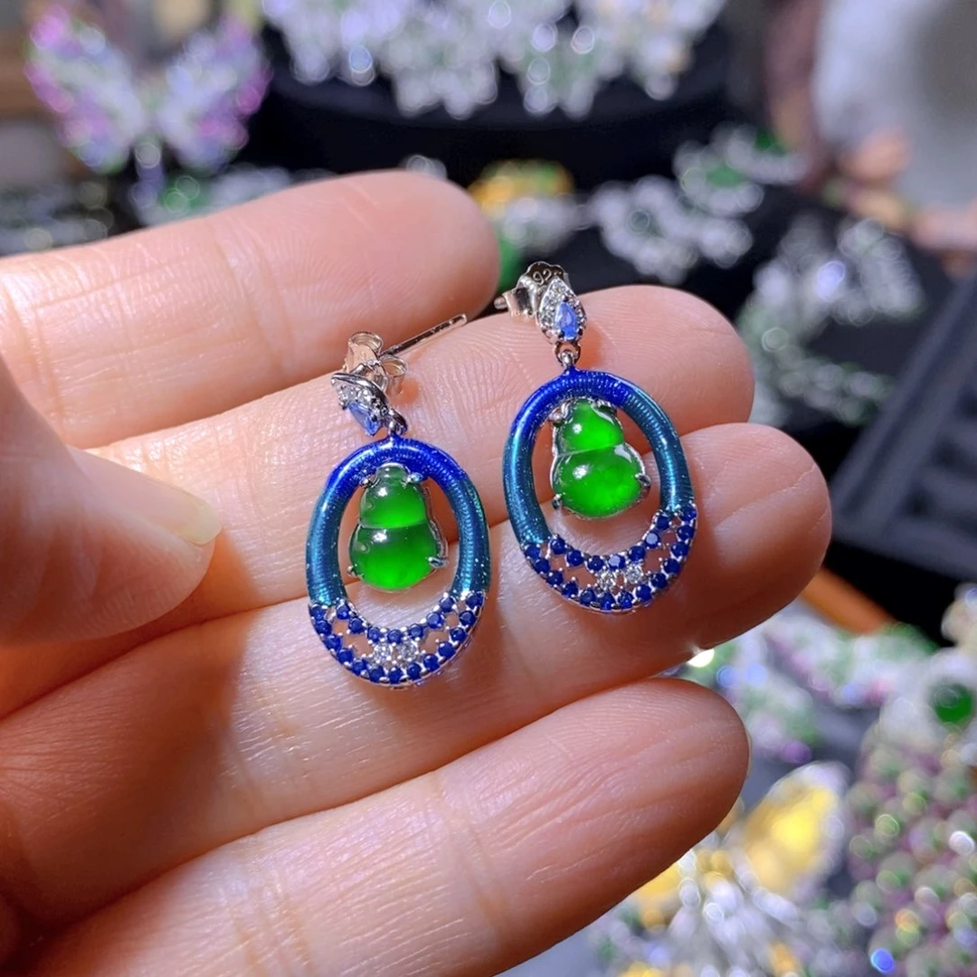 翡翠颈饰银S925镶嵌天然翡翠