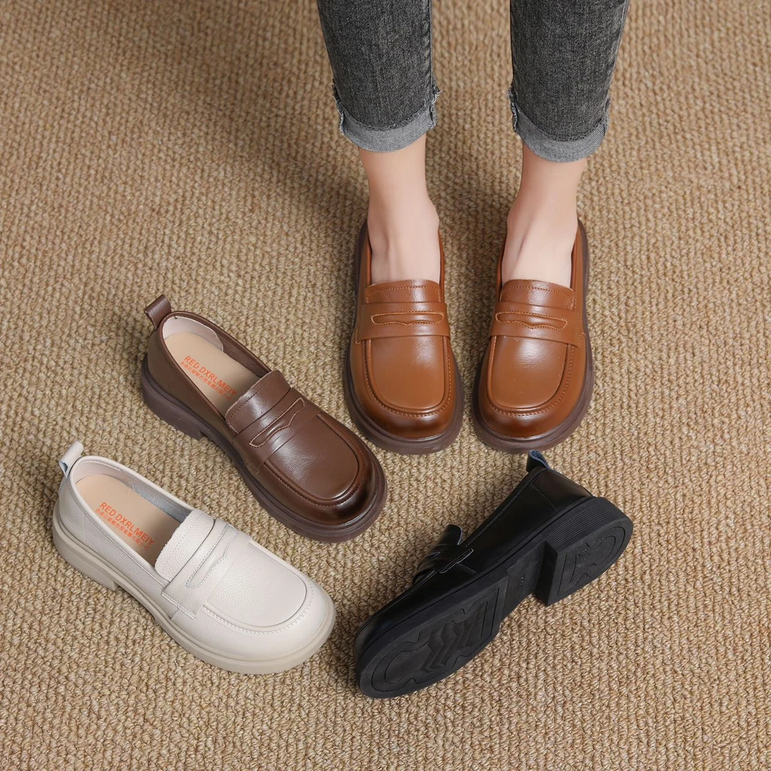 5161新款圆头舒适经典百搭时尚软的软面乐福鞋