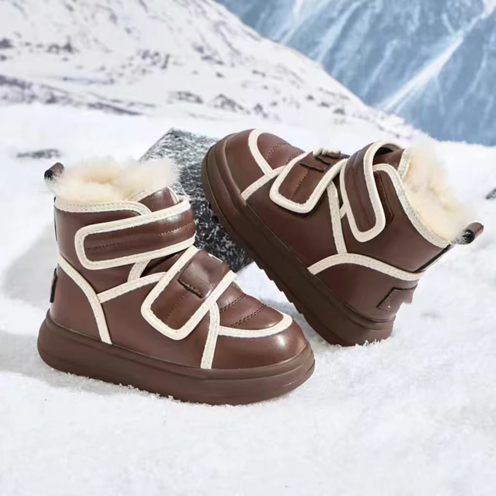 【双12韩版】5077大棉男女童时尚酷感加绒冬季秋冬雪地靴儿童冬季