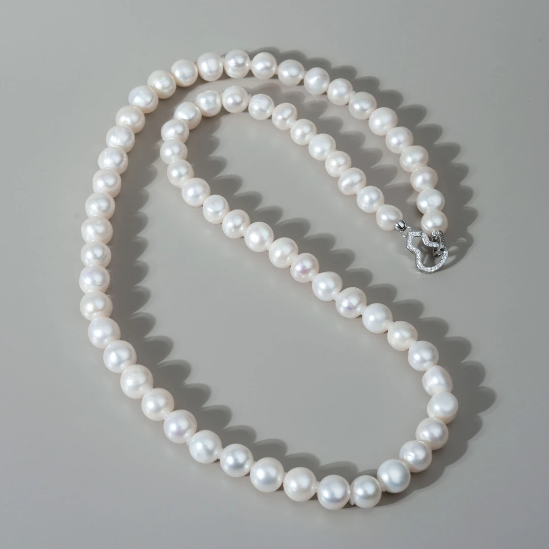 9-10mm 璇源 无核S925银淡水珍珠长款项链毛衣链60cm