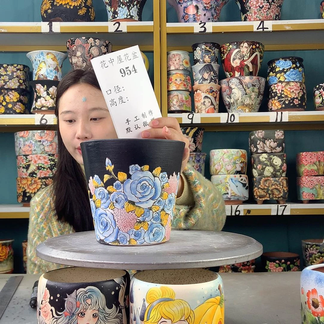 姐***福陶景德鎮手工花盆954