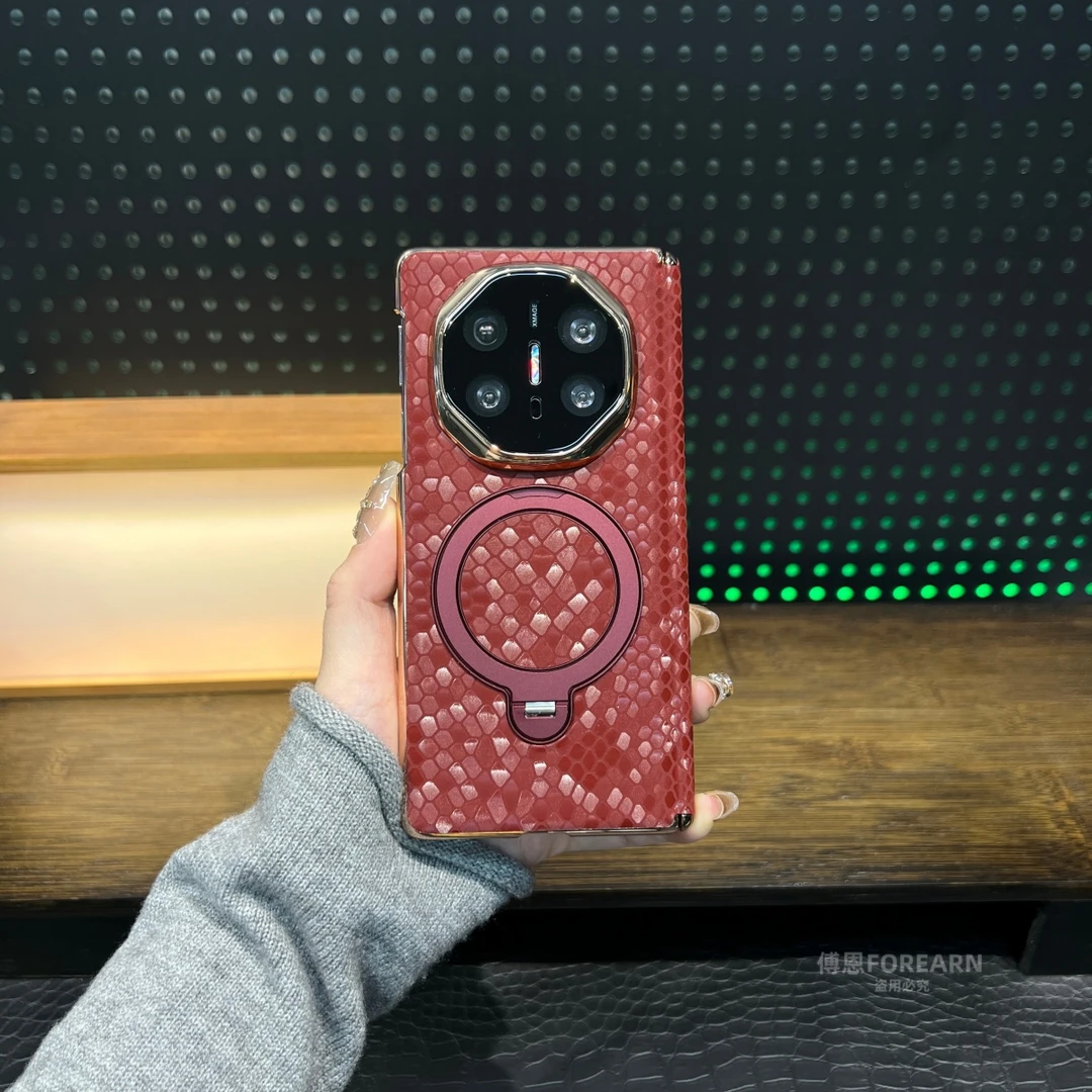 适用于华为matex6手机壳折叠屏x6新款双中轴支架真皮防摔个性创意