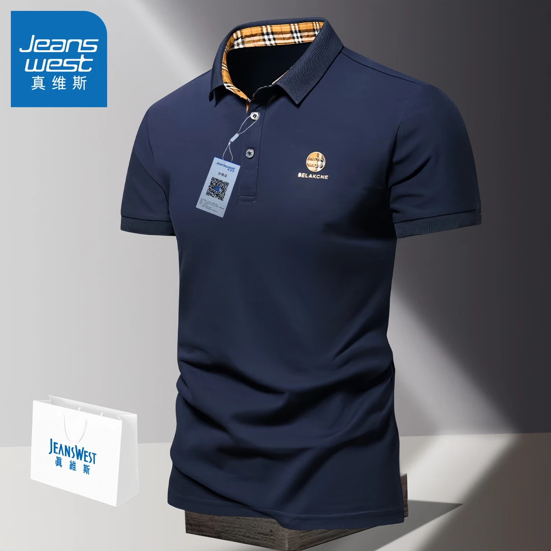 真维斯轻奢短袖薄款Polo衫夏季翻领男T恤轻熟保罗衫商务休闲纯色
