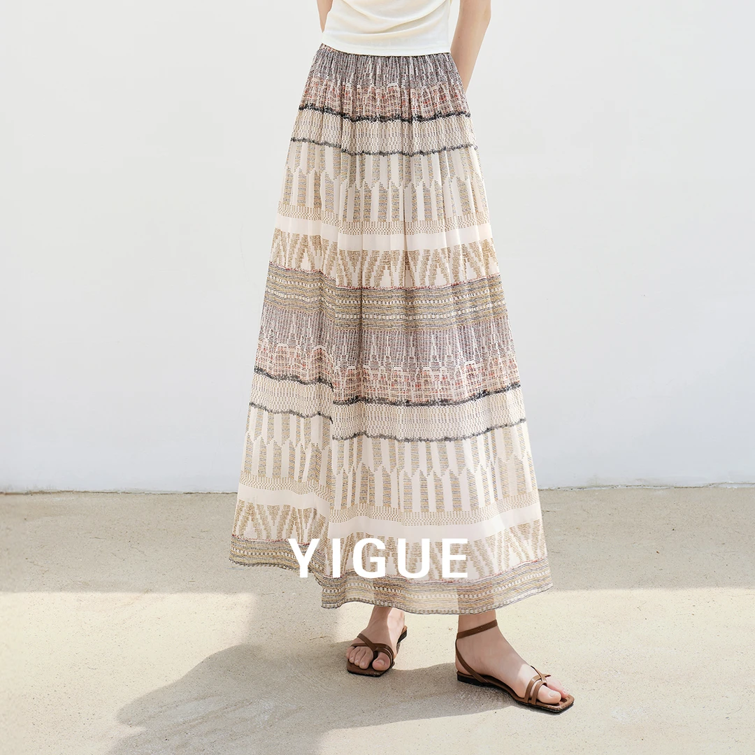 【小玉专属】亦谷设计感半身裙波西米亚印花摆度假风裙子G5SAR444