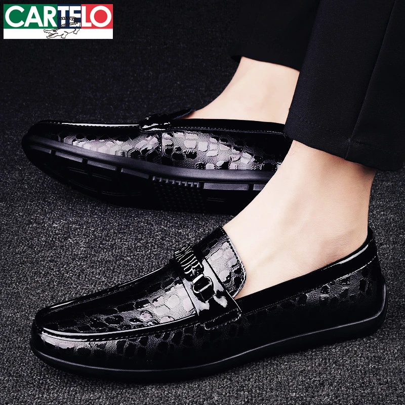 卡帝乐鳄鱼休闲皮鞋男士2025新款商务正装一脚蹬豆豆鞋男鞋夏季款