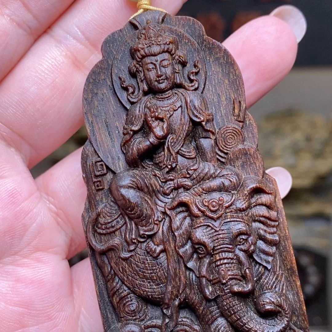 沉香木手串越南芽庄白棋楠金丝玉化帝王吊坠