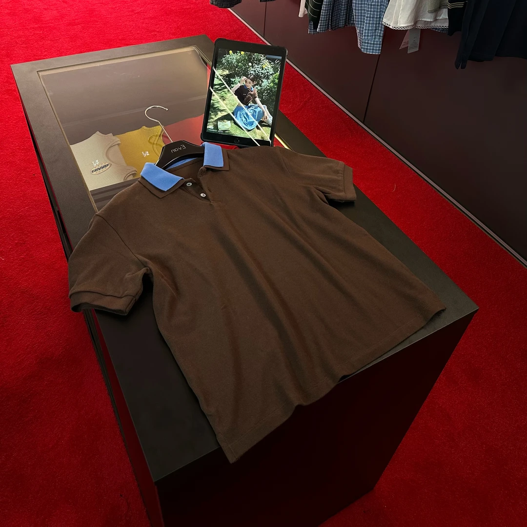 A113【缪家】高版本25n春夏季新款假两件撞色翻领Polo短袖上衣