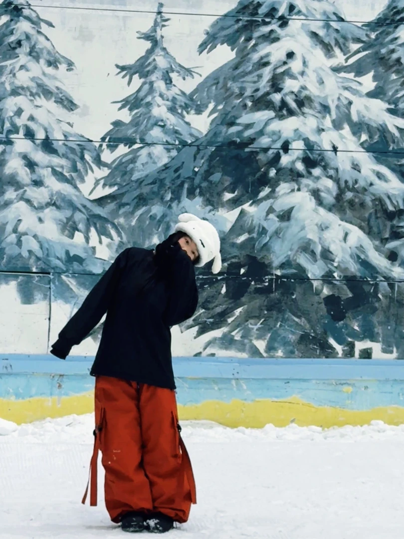 2526新款飘带雪裤美式工装风防水透气户外冬季潮流百搭情侣装