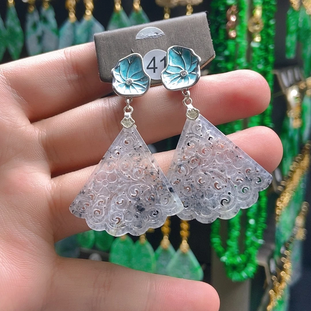 翡翠未镶嵌耳饰翡翠