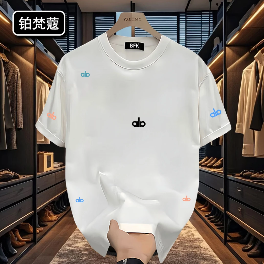 铂梵蔻上衣宽松大码美式夏季圆领纯棉休闲潮短袖痞帅男士T恤印花