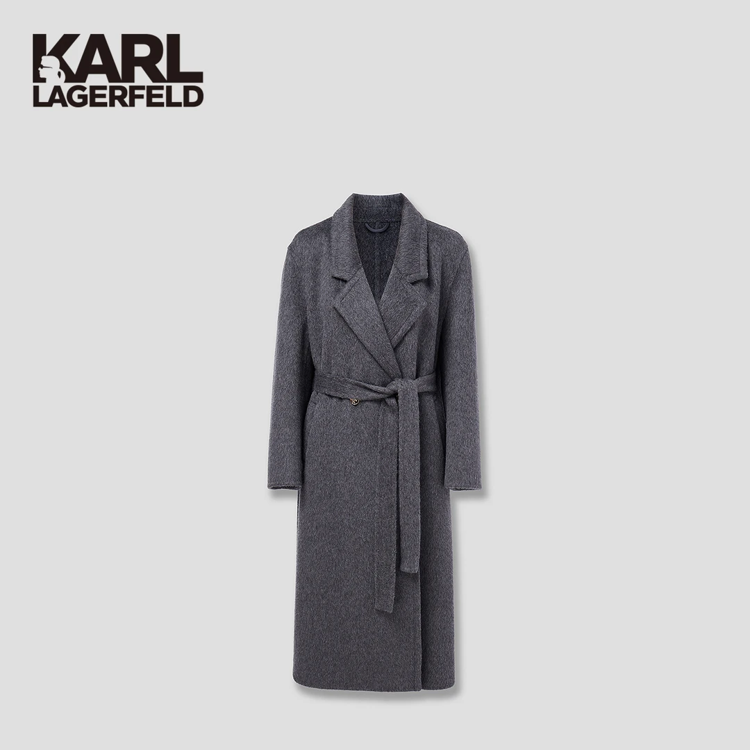 KARL LAGERFELD卡尔拉格斐2025秋季新款羊绒大衣老佛爷M27E2923