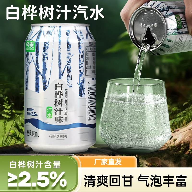 【店长推荐】网红饮料白桦树汁味碳酸饮料320ml*8罐宿舍饮品汽水