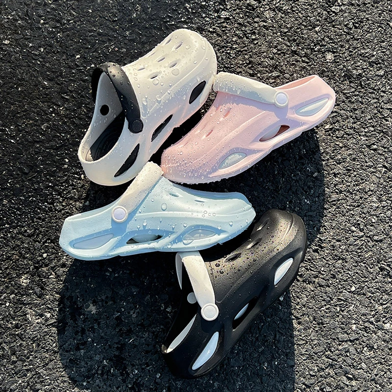 【布芽小兜】厚底洞洞鞋2025新款夏季情侣沙滩防滑增高凉拖鞋9828