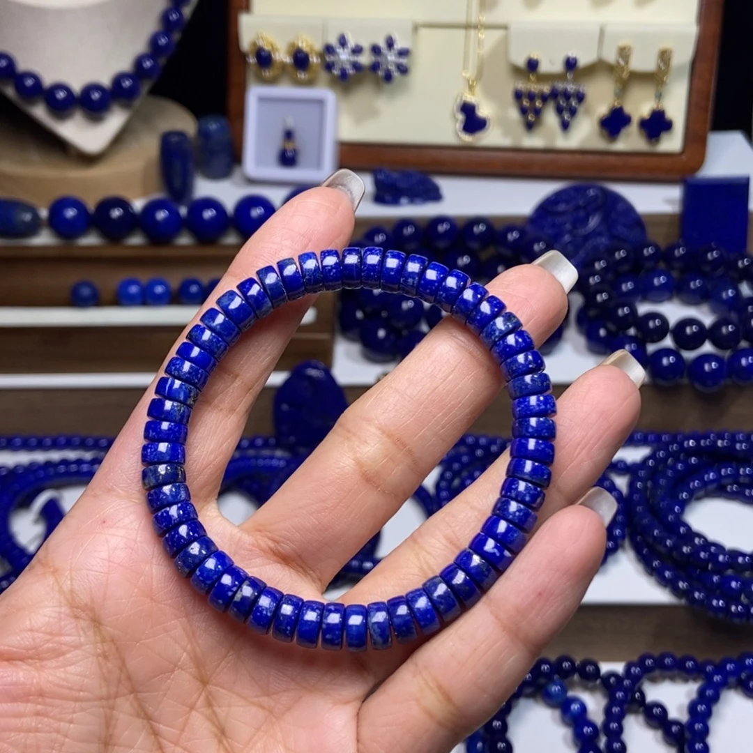 青金石未镶嵌精工药片手串7mm