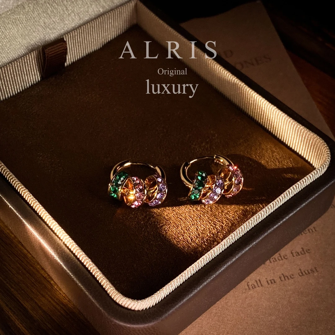 A2580【夏日铃兰】法式时尚复古耳环轻奢彩色耳钉