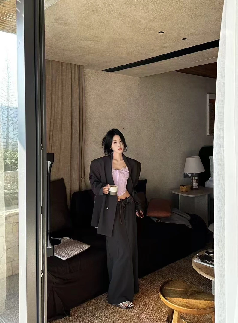 2025早春NEW爆款西装套装高级感御姐西装外套+飘带西服半身裙套装