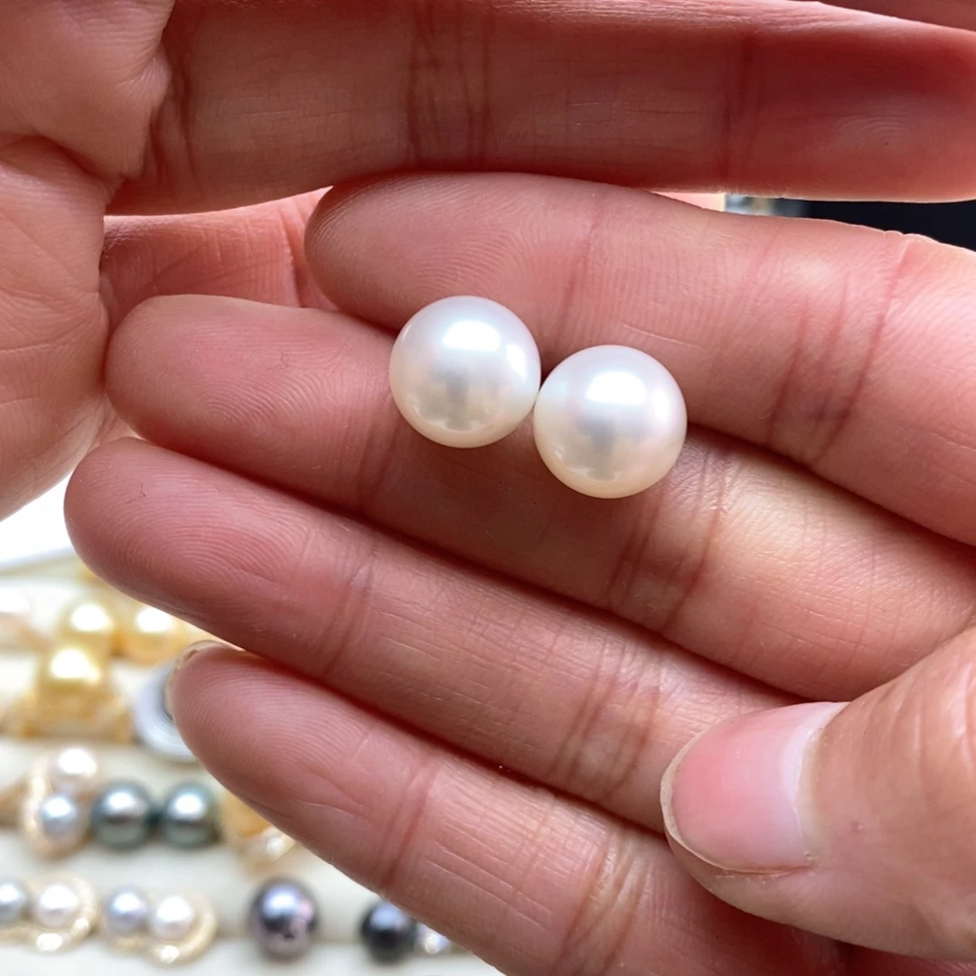 海水珍珠耳饰18K金镶嵌