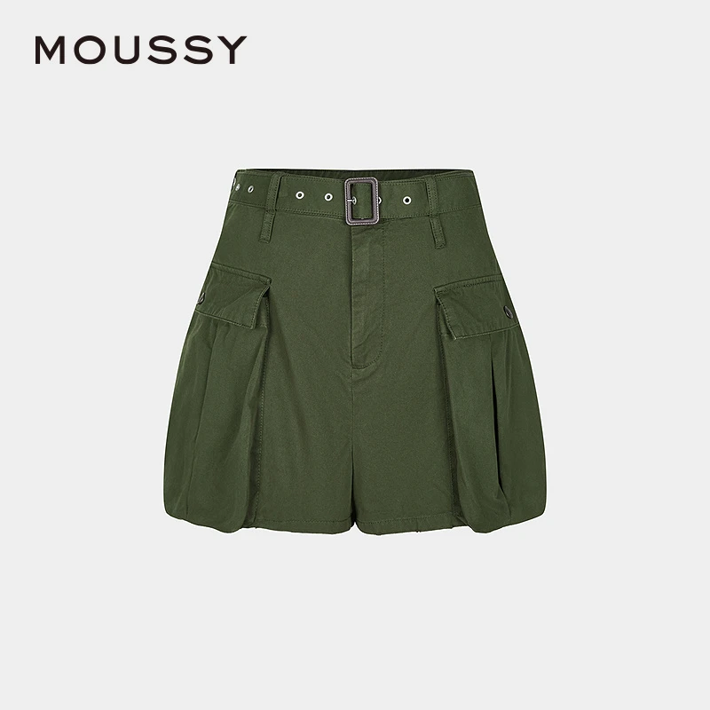 MOUSSY 2025夏季新品美式街头风大口袋短款工装裤女028ISZ31-1311
