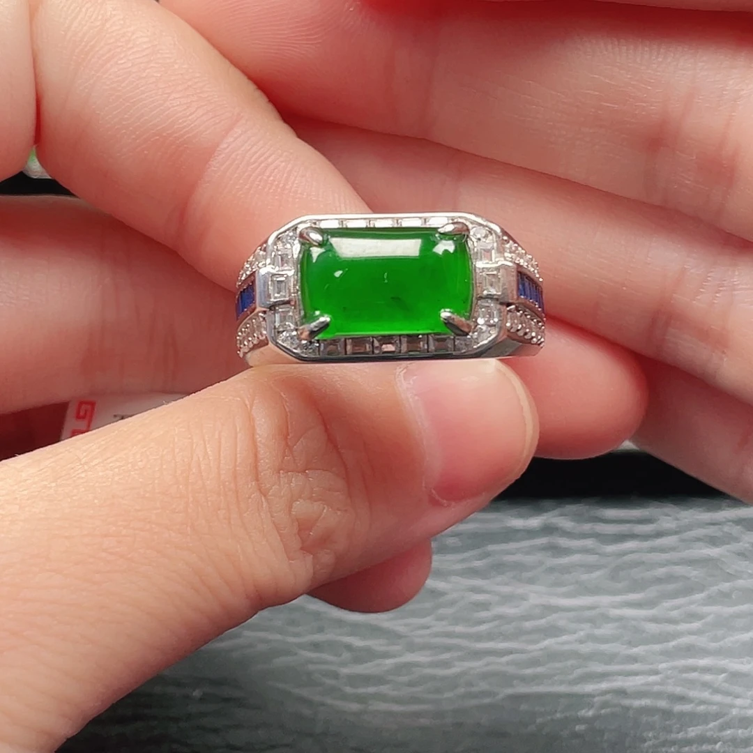 翡翠银S925镶嵌戒指没有运费险3737