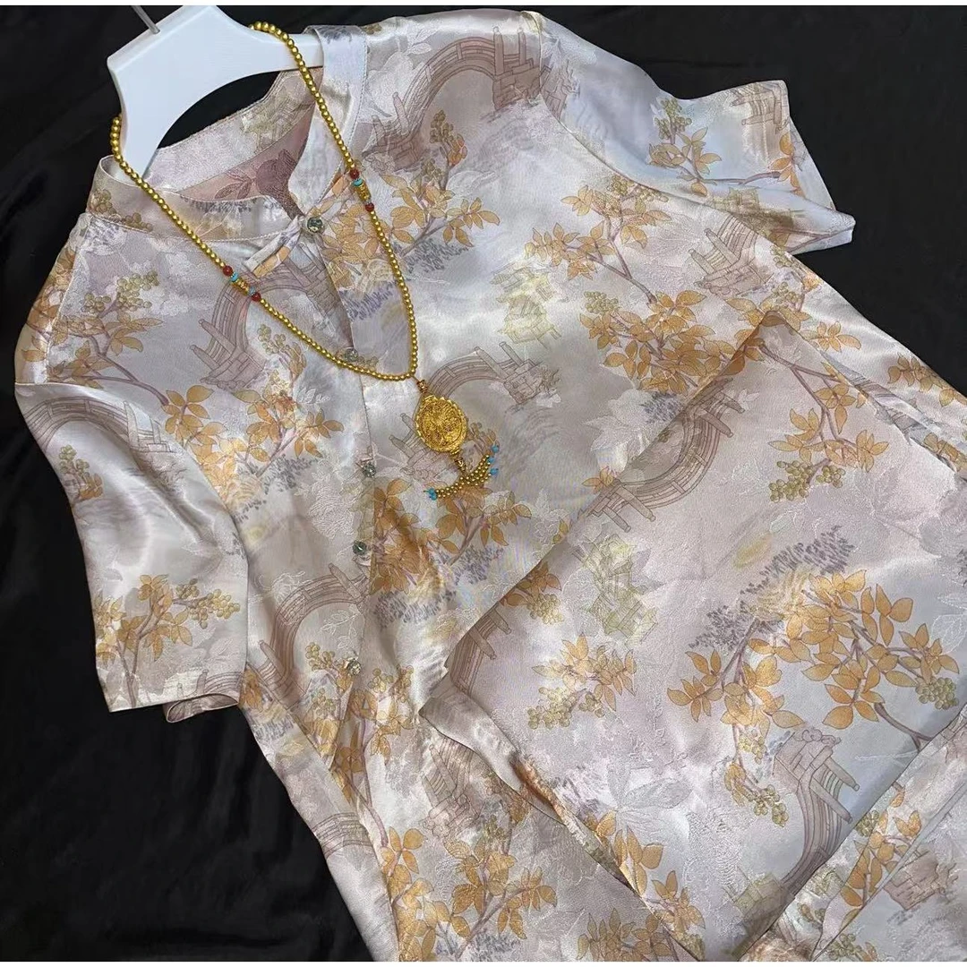 0247-常熟新中式秋季新款【清风阙】长款裤子套装中国风上衣套装