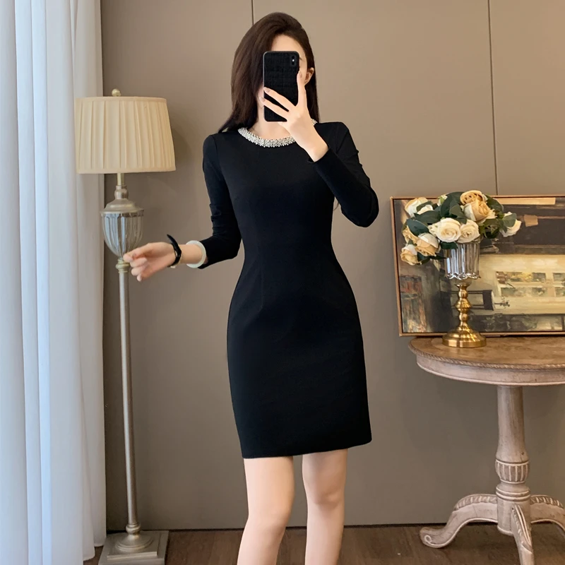 高贵气质裙子女款爆款2025新款高级感秋季连衣裙品质女装包臀裙