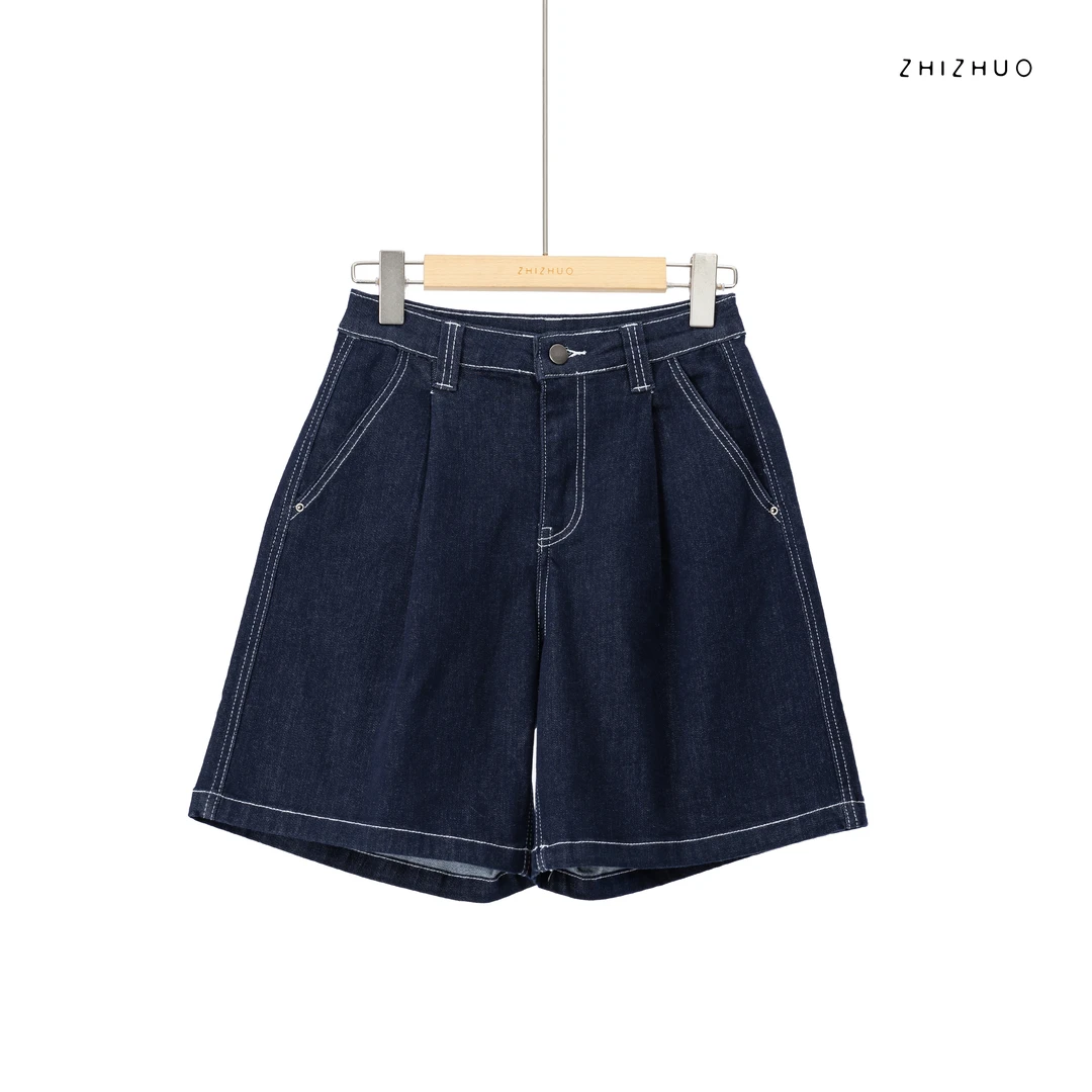 ZHIZHUO/都市物语 夏季高腰显瘦显白洋气休闲百搭五分牛仔短裤