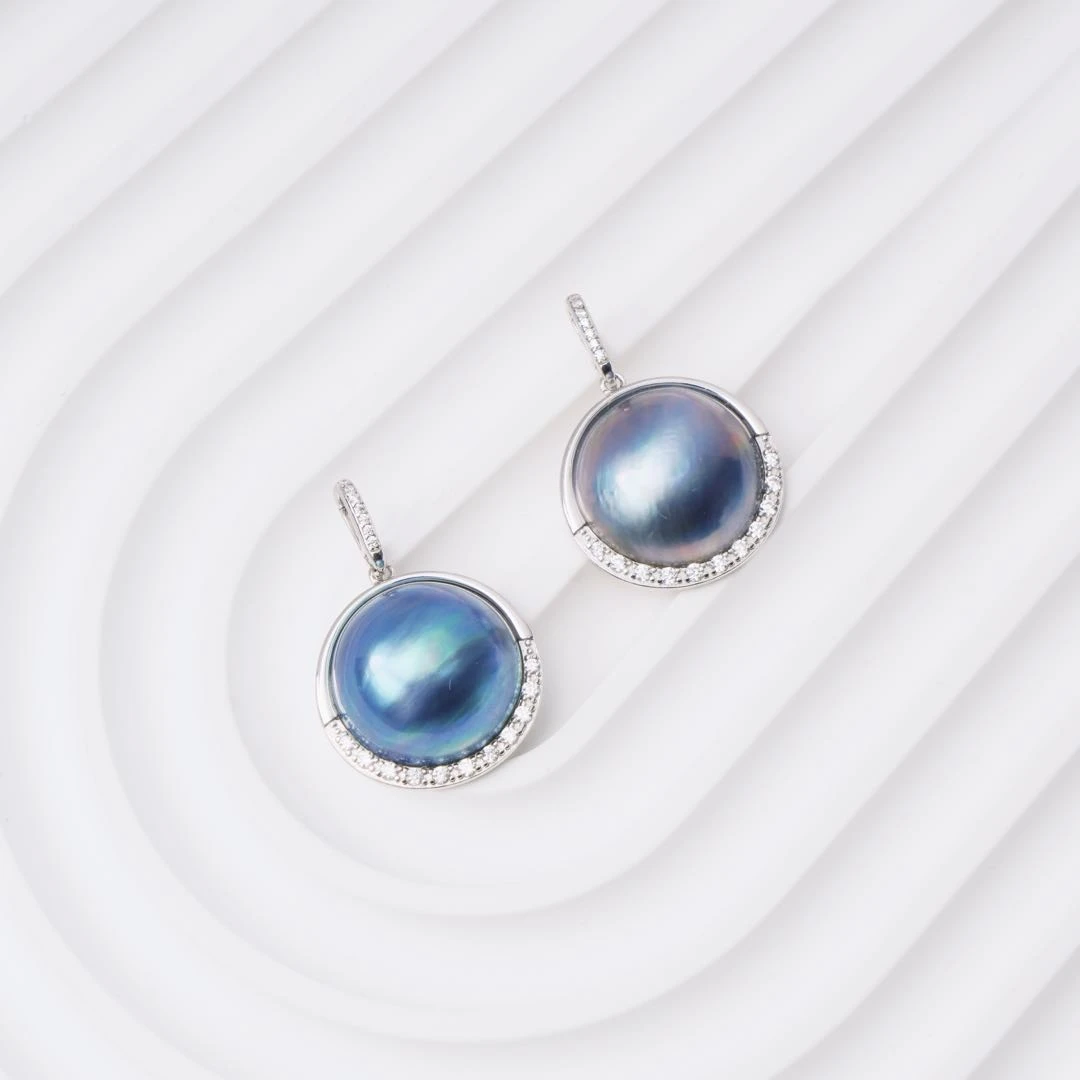 【大D】炫彩星空蓝马贝万能扣吊坠/19-20MM（多样性发一）