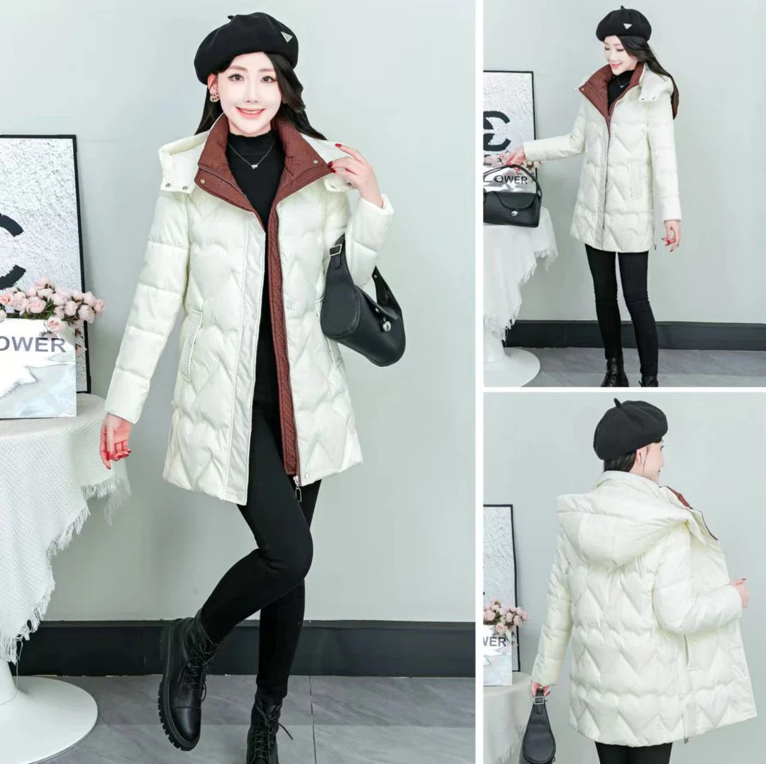 新款 帽子可拆轻薄洋气中长款外套8832