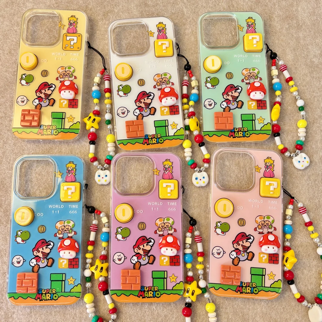 雅天立立体蘑菇马里奥适用iPhone16手机壳苹果13/15promax/14新款