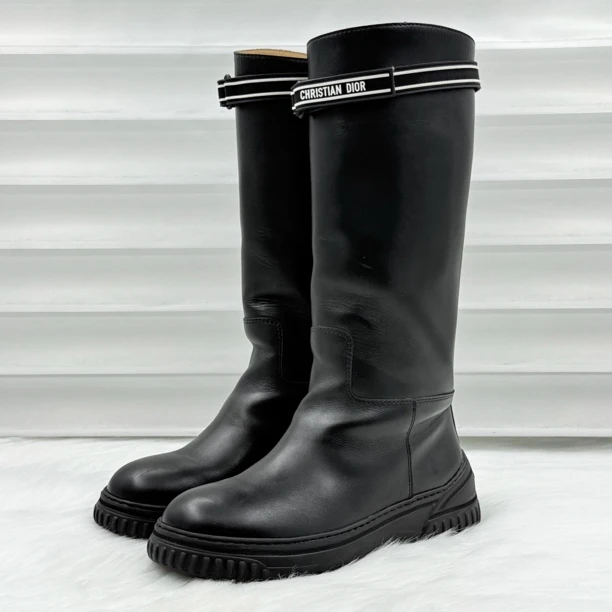 95新 DIOR/迪奥 D-Racer 魔术贴骑士靴 37.5码 公价1.3w cd040