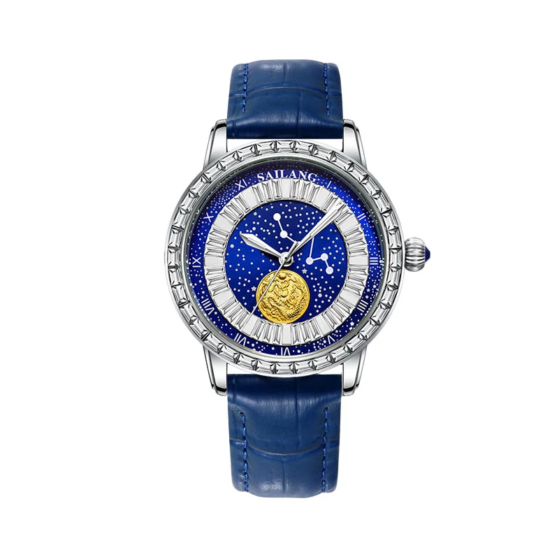 【专属】星空龙系列经典百搭背透自动飞轮机芯男腕表6603-03   2