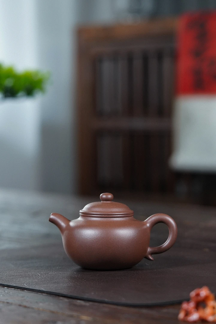 【禅砂居】莲子壶_200cc_老紫泥_全手工手制_宜兴原矿手工茶壶茶具