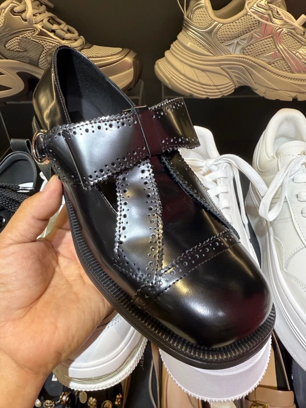 蝴蝶结单鞋时尚个性25春季新款真皮女鞋英伦风网红款休闲鞋潮原版