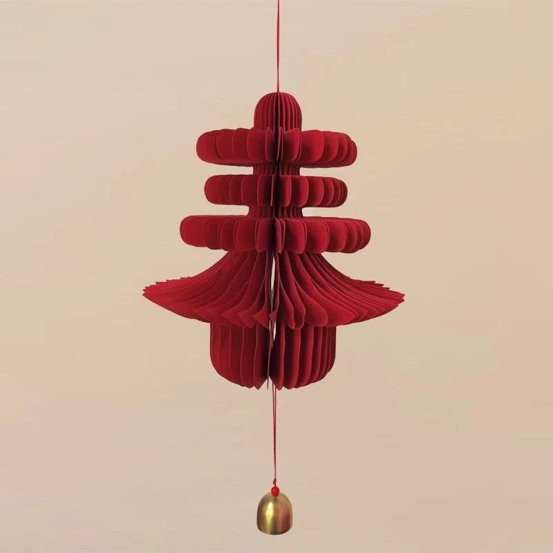 居家日用2025蛇年新中式春字立体铜铃挂饰摆件氛围新年春节灯笼挂