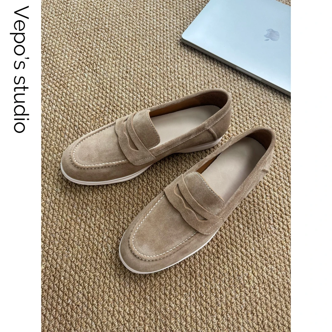 【于漾专属】L*p家乐福男士真皮鞋老钱一脚蹬百搭休闲慵懒风软底鞋