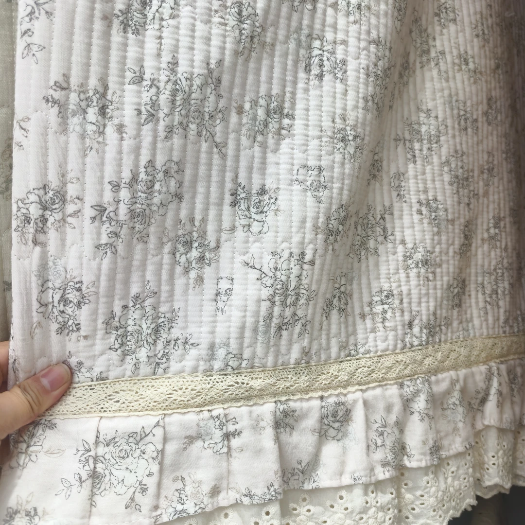 双层纱棉花床盖盖毯100%全棉纯棉布艺印花沙发不起球简约床盖透气