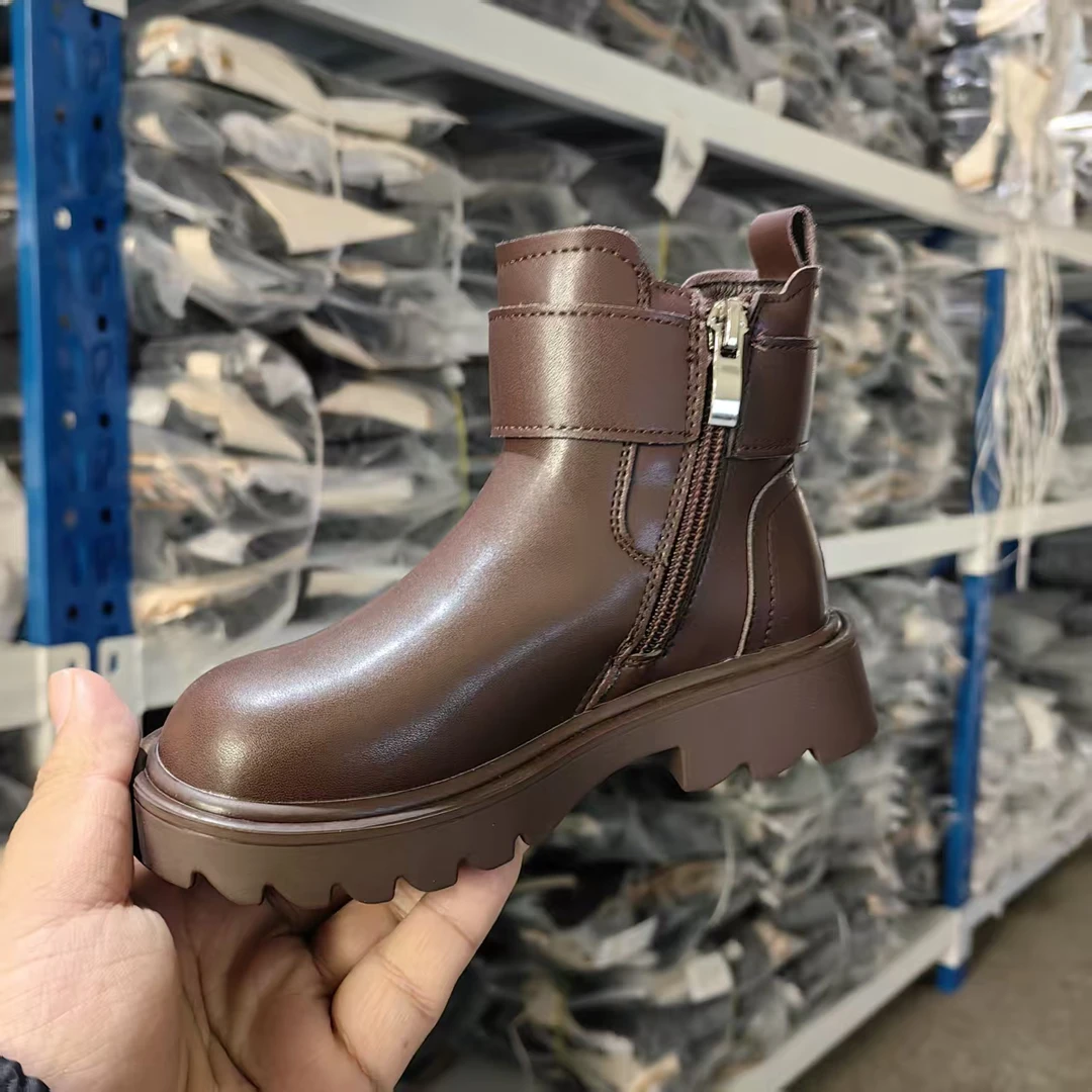 公主风女侧拉链休闲风皮靴棉靴时尚筒靴短靴百搭秋冬28100