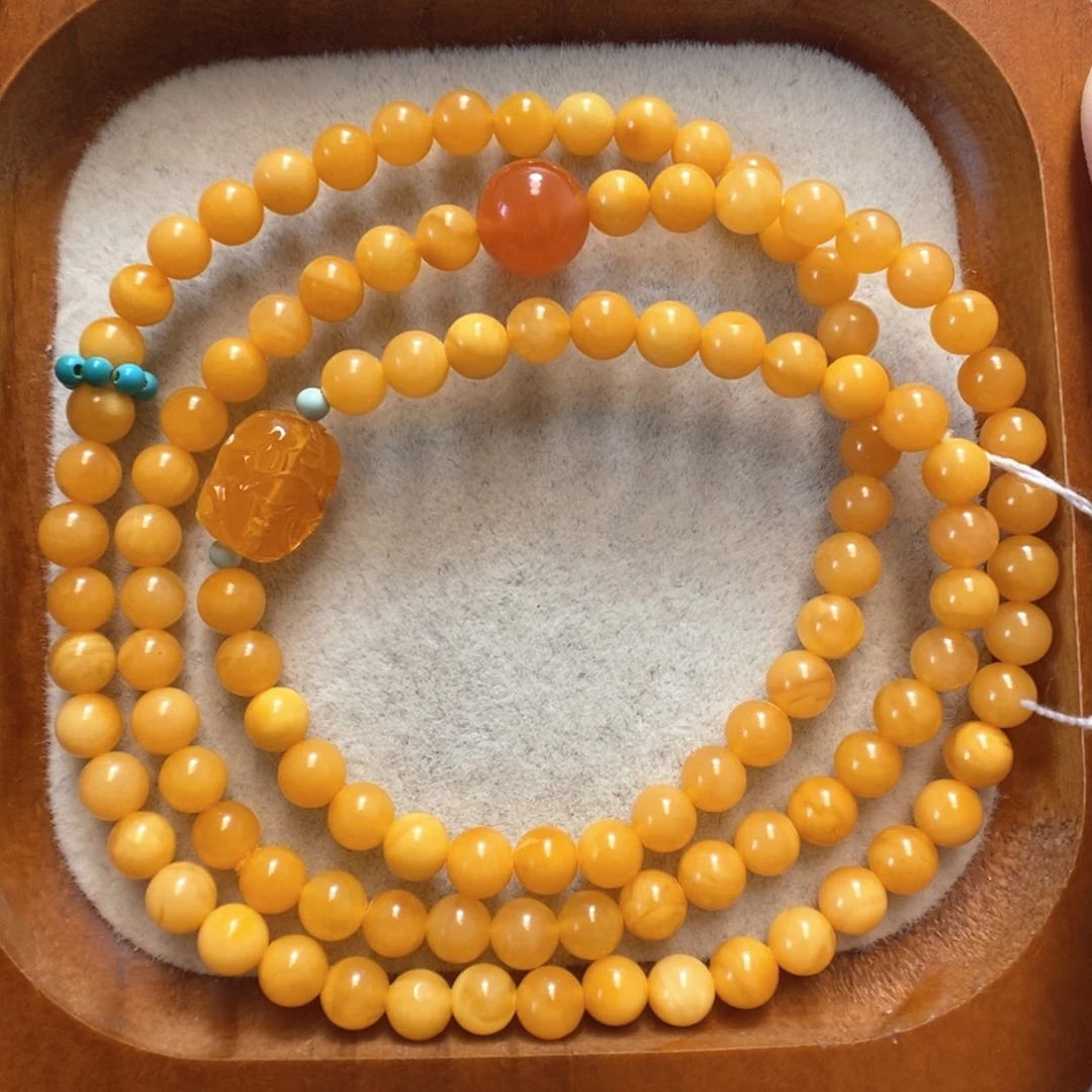 未镶嵌蜜蜡手串蜜蜡