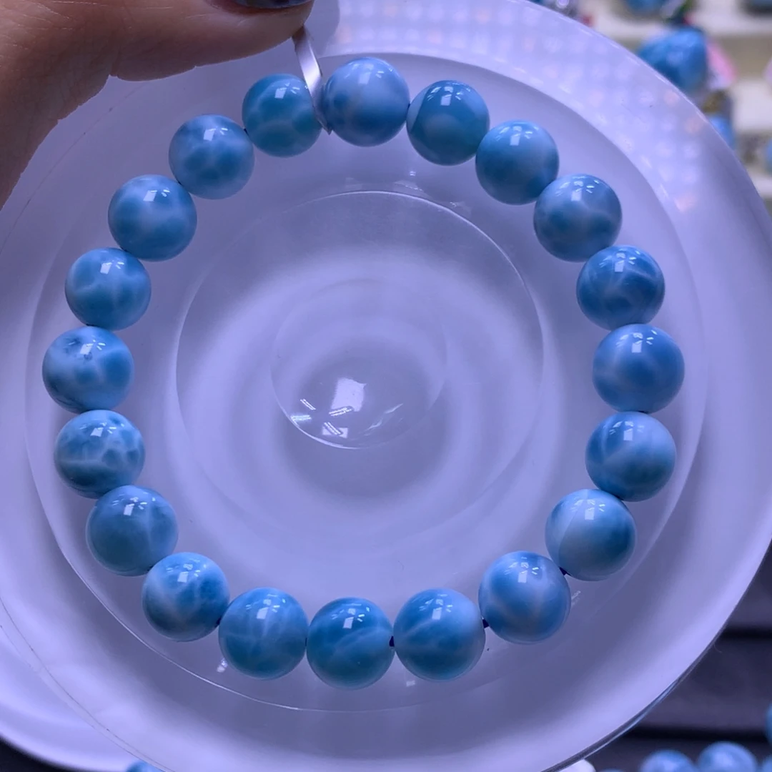 针钠钙石（海纹石）未镶嵌手链精品10mm手串色差略异