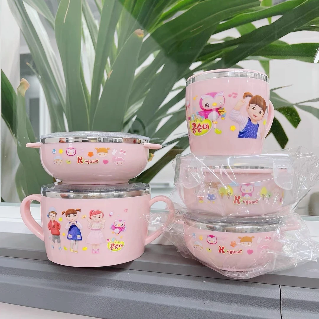 韩国小豆妮宝宝餐具大碗小碗 不锈钢碗饭碗汤碗