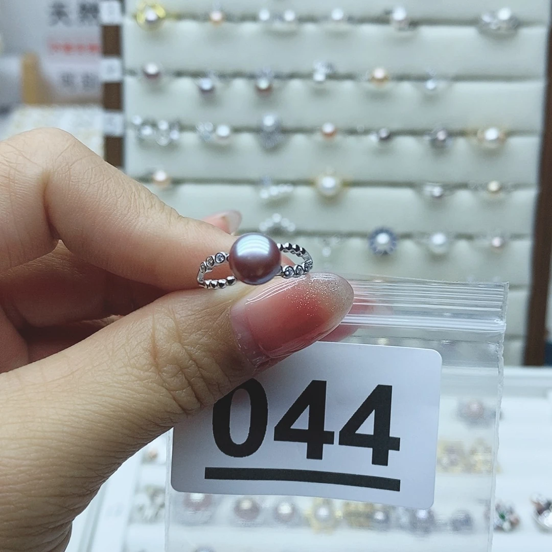 淡水珍珠戒指银S925镶嵌沈*044